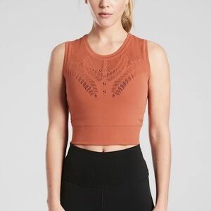 Athleta Ujjayi Crop Tank Top laser cut crop top
